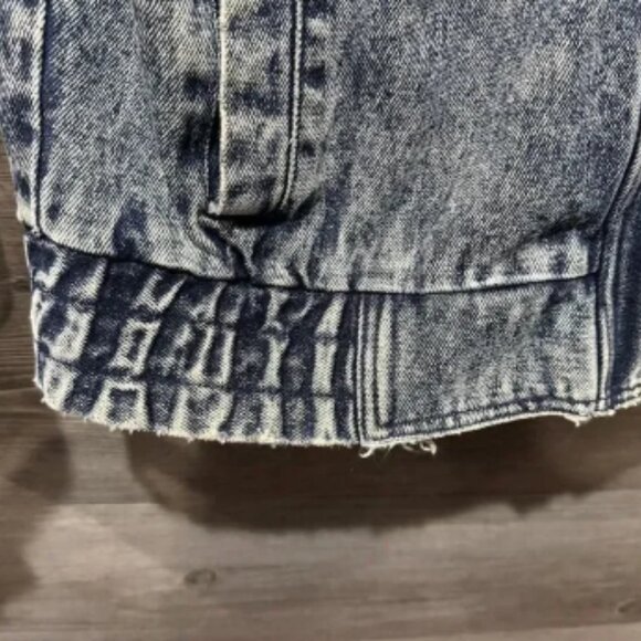 Vintage Urban Equipment Retro Acid Washed Blue Denim Jacket Mens Large / XL - Picture 2 of 16